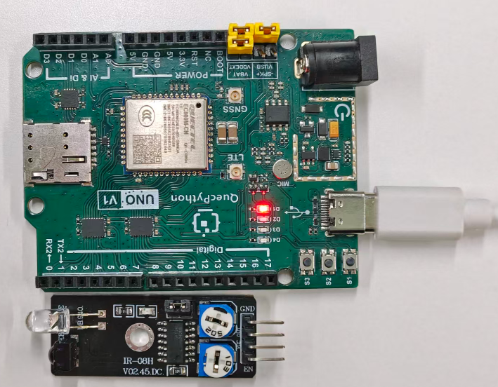 初学者视角体验：【EC800X Duino 开发板】传感器体验-障碍检测！